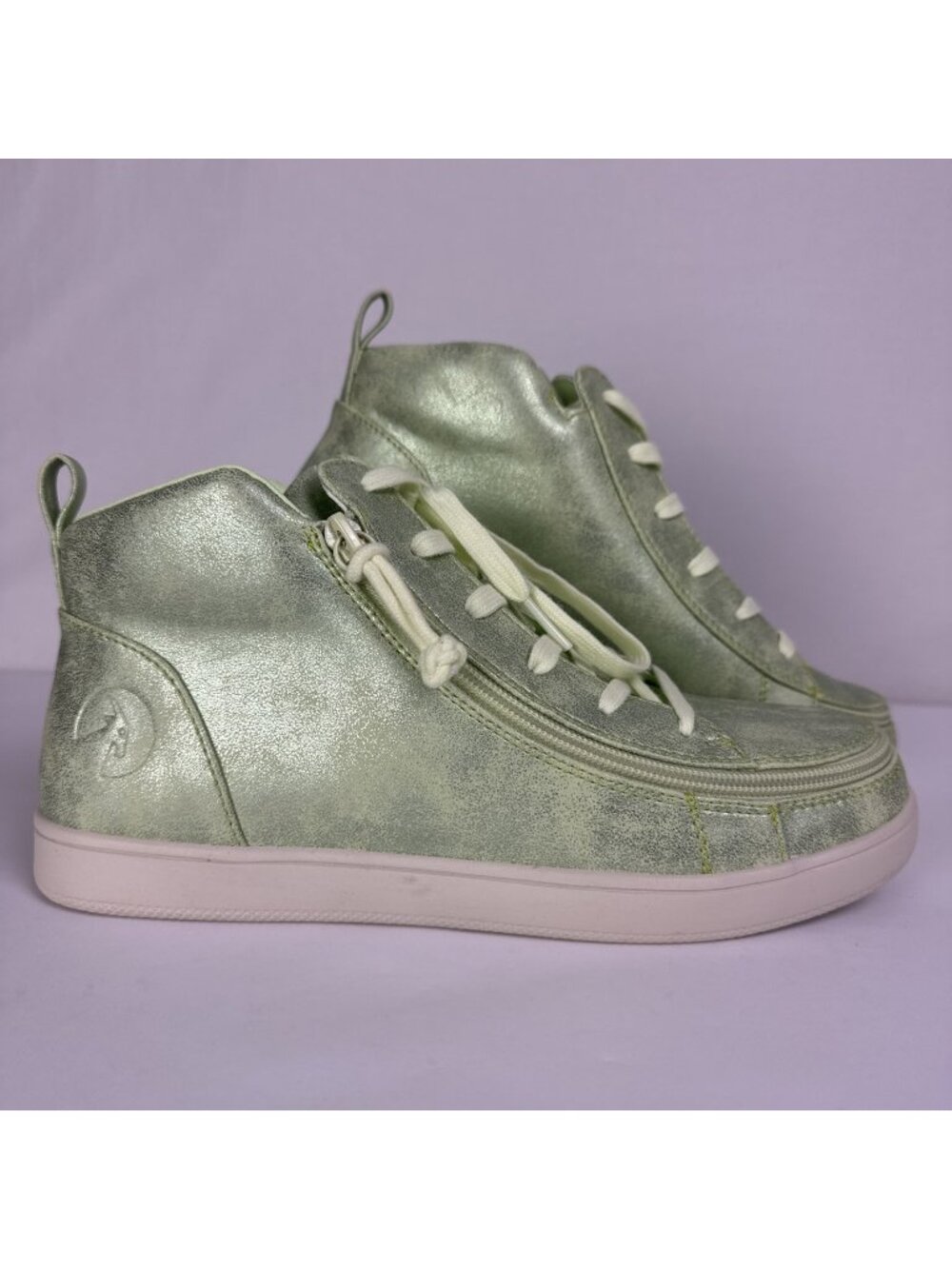 Billy Footwear Mid Top Sneaker Women's 9 Wide Cucumber Green zipper
